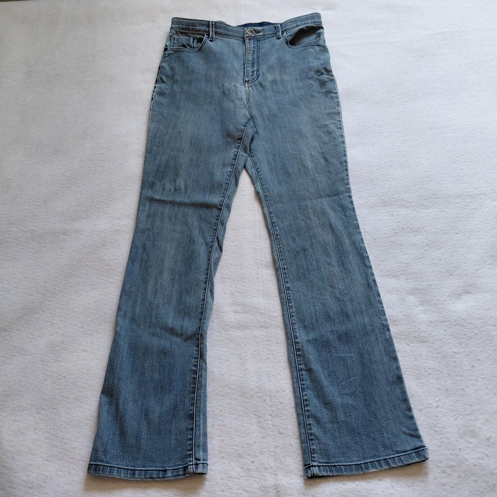 Gloria Vanderbilt Womens Light Blue Flare Jeans Size 6 Mid Rise Denim Pants